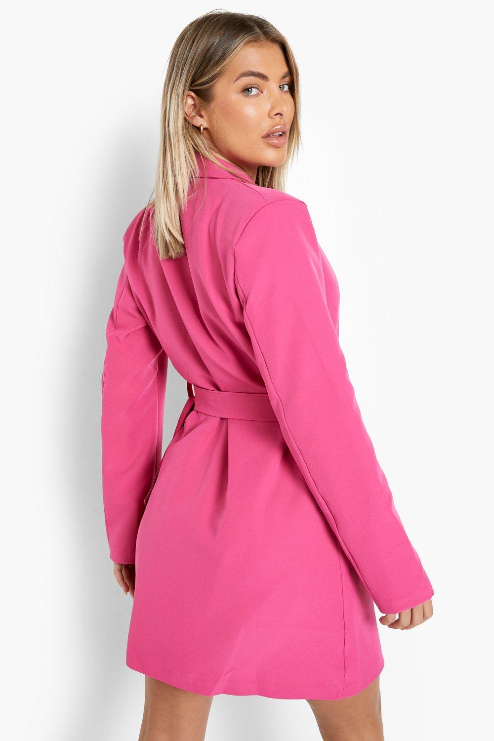 Boohoo pink 2024 blazer dress